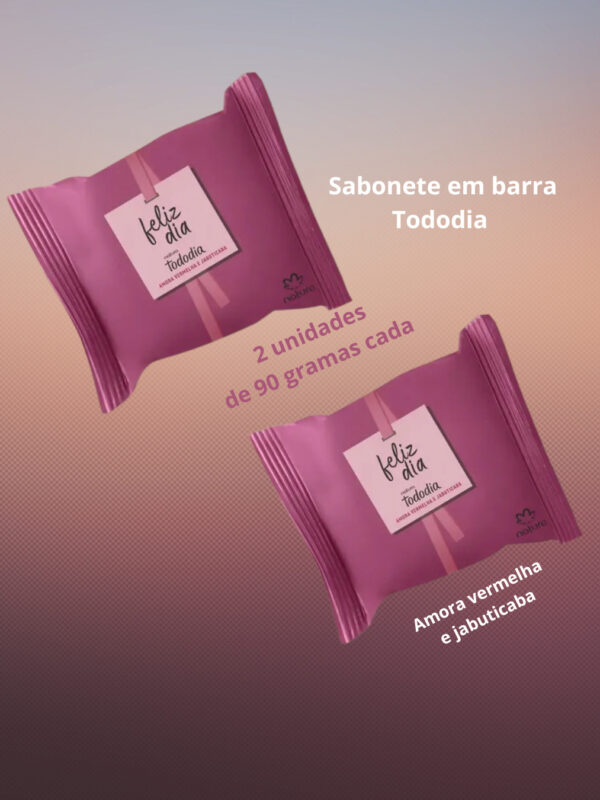 Natura tododia 2 Sabonetes embalagem individual amora vermelha e jabuticaba
