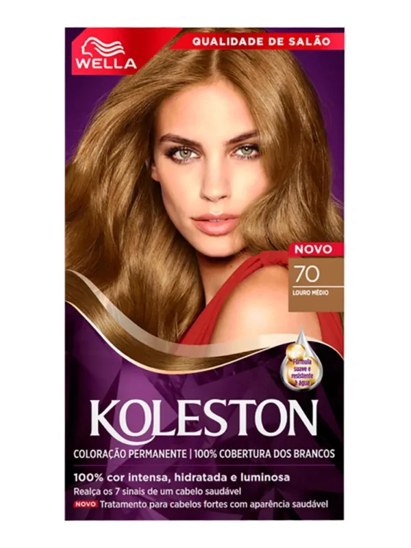 Tinta de Cabelo Wella Koleston 70 Louro Médio-Koleston