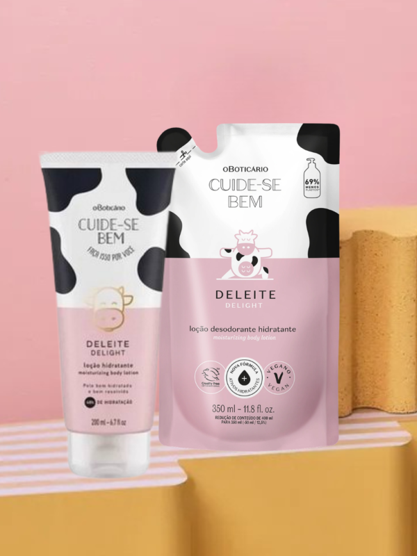 Kit Deleite hidratante bisnaga 200ml corporal e hidratante corporal refil 350ml -oboticario