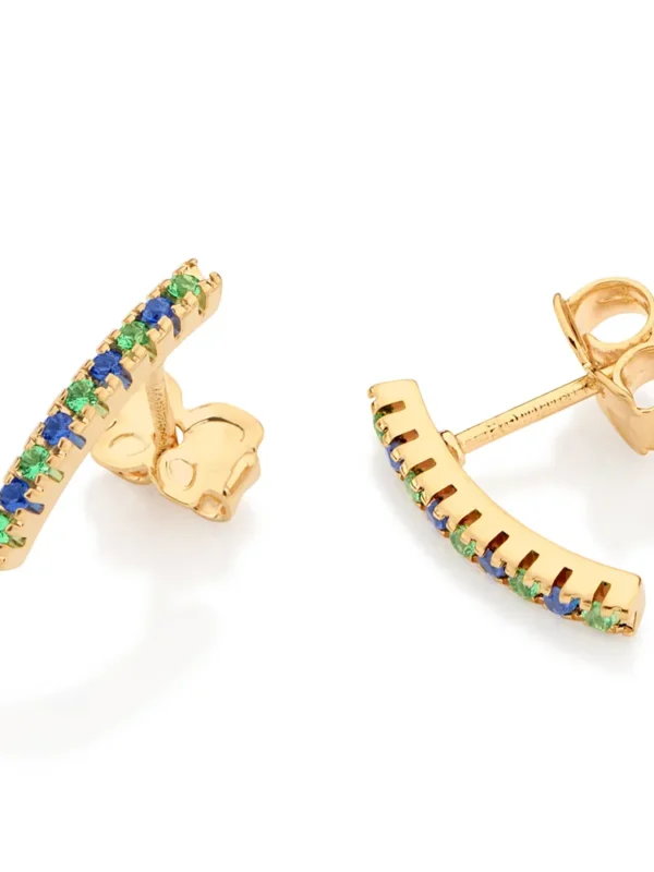 BRINCO PALITO CURVADO BANHADO A OURO 18K COM ZIRCÔNIAS - 5276580087