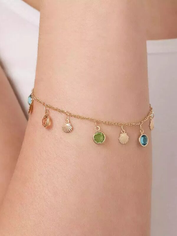 Rommanel - PULSEIRA CONCHAS BANHADA A OURO 18K COM CRISTAIS 5522011914