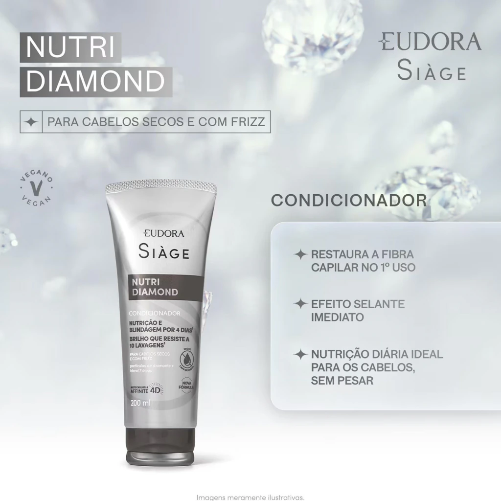 Condicionador Eudora Siage Nutri Diamond 200ml - Imagem 4