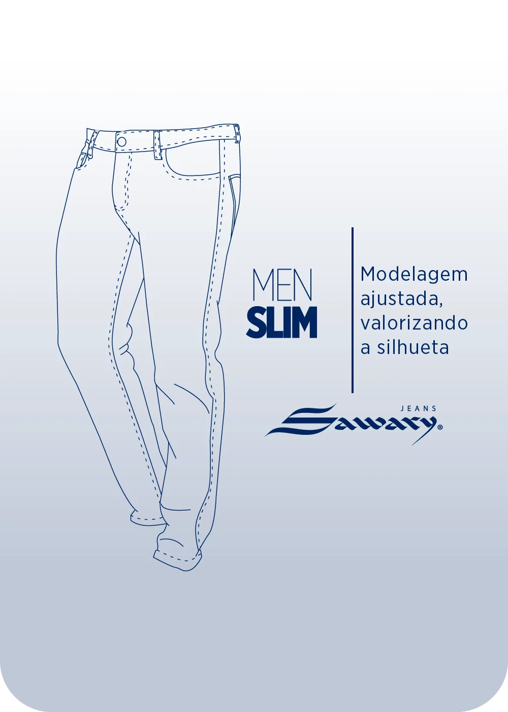 Calça Masculina Jeans Sawary Slim - 282472 AZUL - Imagem 4
