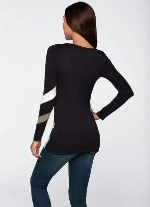 Blusa Bicolor Manga Longa - Imagem 3