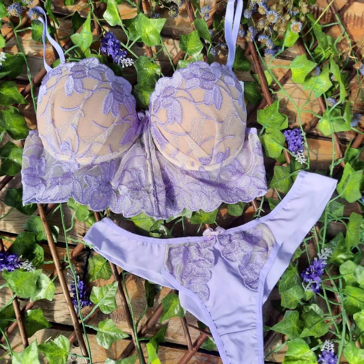Conjunto Cindy bordado cós em V/fio duplo Lingerie - Imagem 2