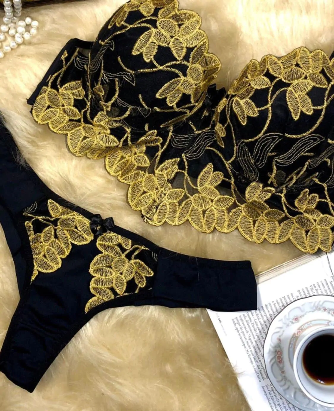 Conjunto Cindy bordado cós em V/fio duplo Lingerie - Imagem 13
