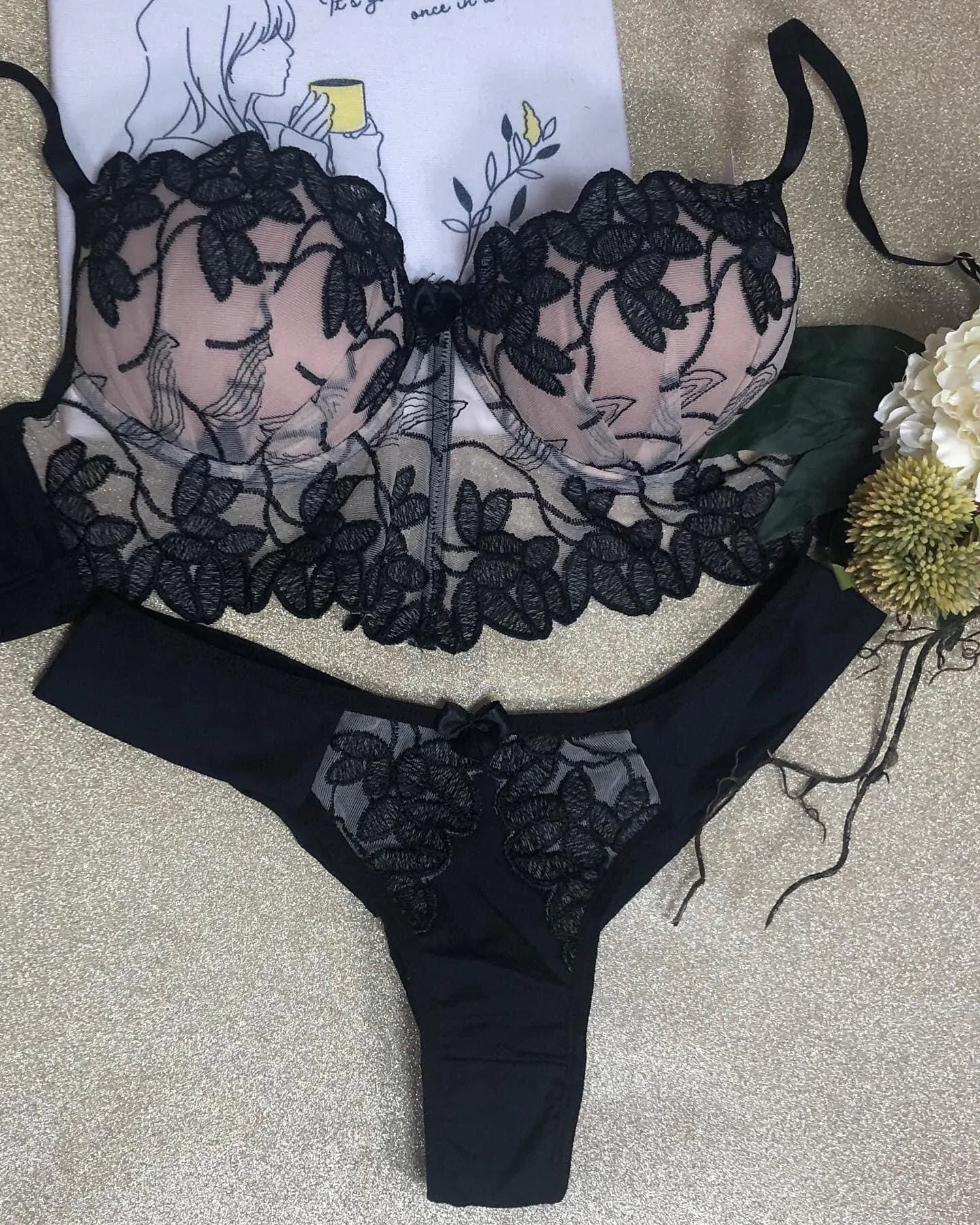 Conjunto Cindy bordado cós em V/fio duplo Lingerie - Imagem 11
