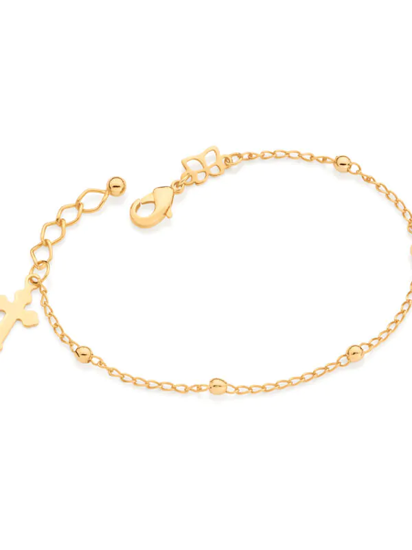 Pulseira Cruz Folheada a Ouro 18k - Rommanel