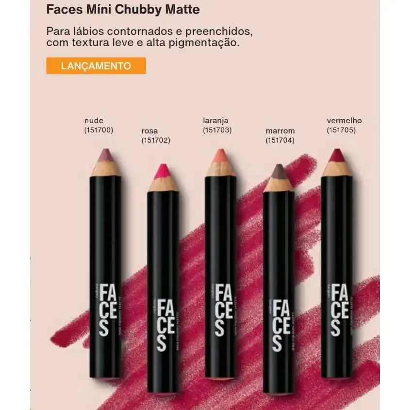 Lapis Labial Míni Chubby Matte Faces-Rosa - batom - Imagem 4