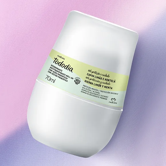 Desodorante Antitranspirante Roll-on Tododia Capim Limão e Hortelã-Natura