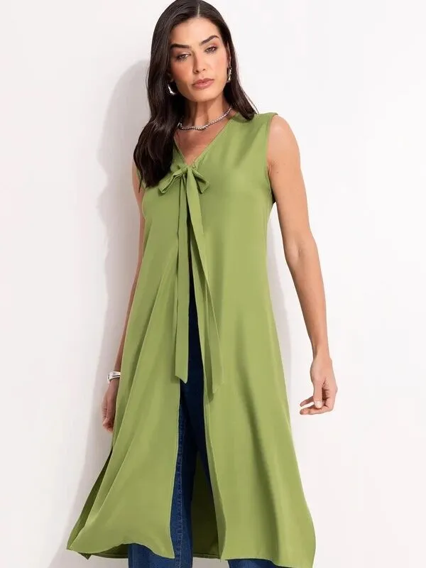 Quintess - Blusa Verde em Crepe Plano- 3817 373