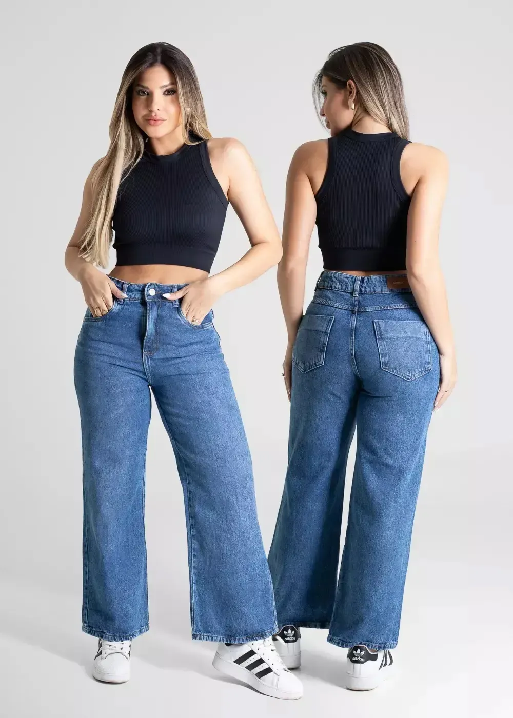 Calça Jeans Sawary Wide Leg Cropped - 281157 - Imagem 3