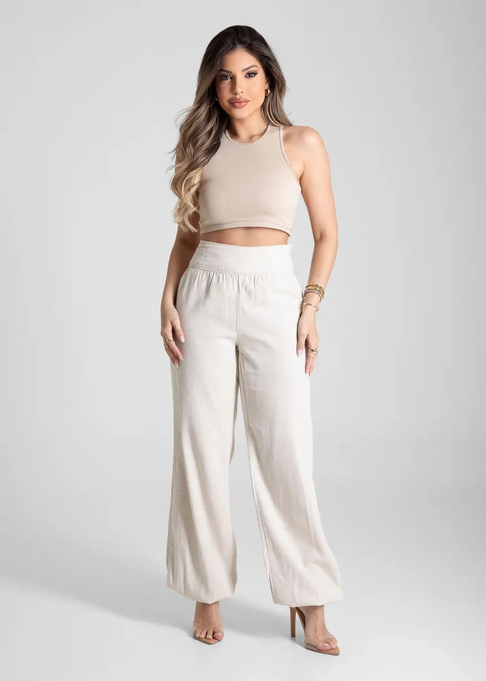 Calça Linho Sawary Balonê - 281519 - OFF WHITE - Imagem 2