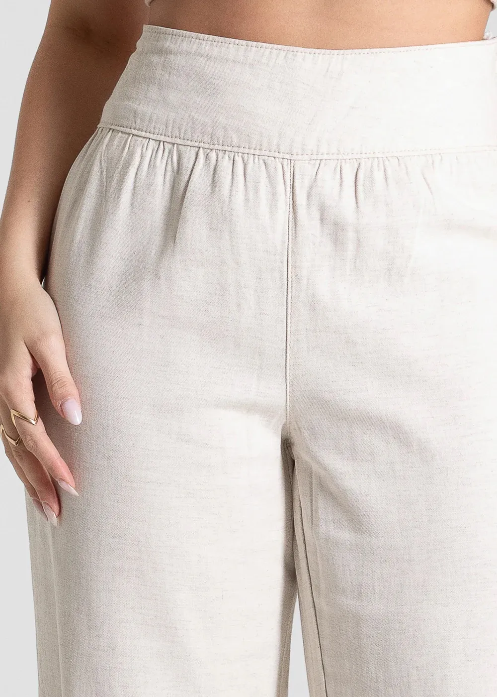 Calça Linho Sawary Balonê - 281519 - OFF WHITE - Imagem 4