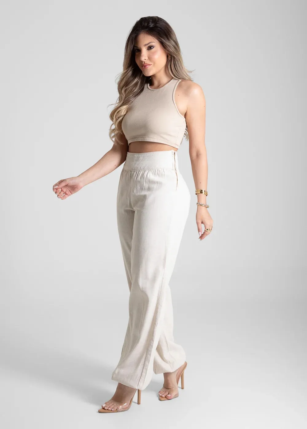 Calça Linho Sawary Balonê - 281519 - OFF WHITE