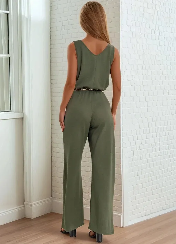 Bonprix-Blusa Verde Militar em Malha Favo Quadrille - Imagem 3