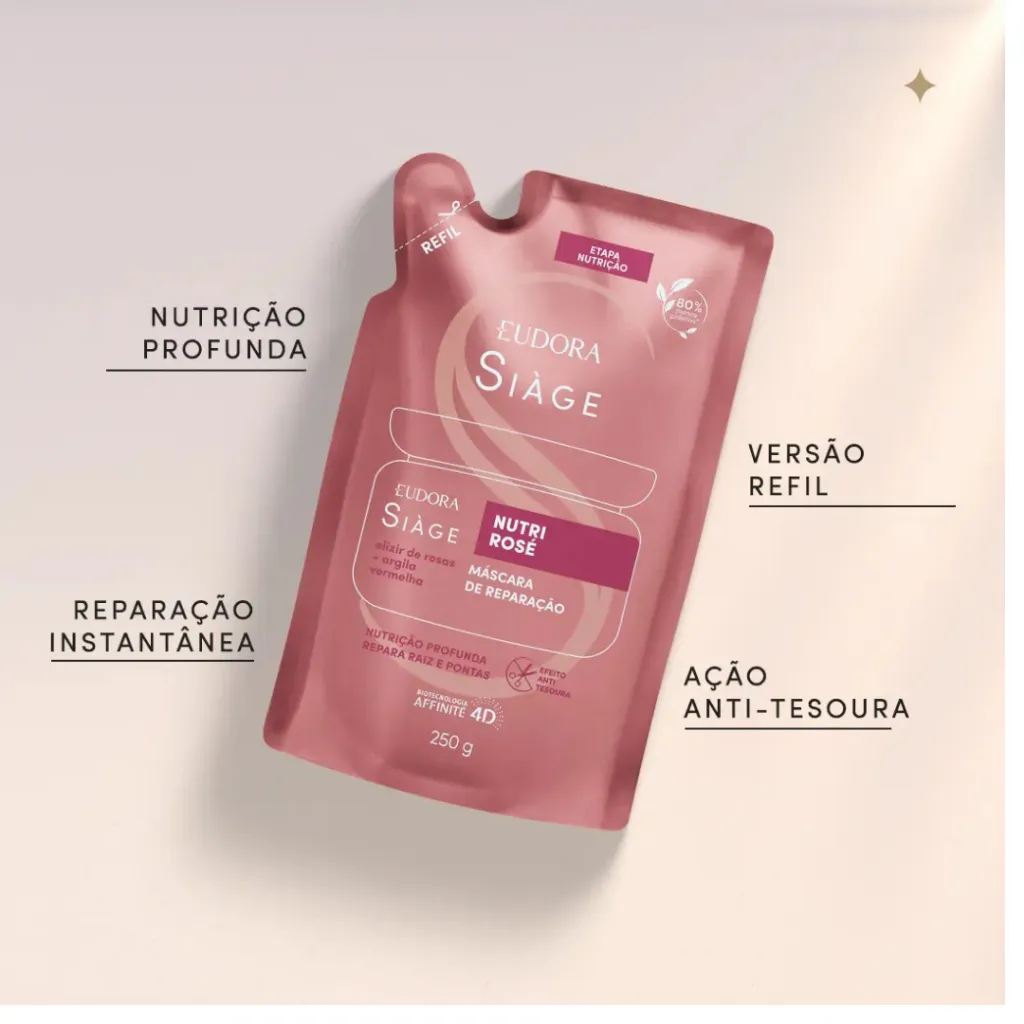 Refil Máscara de Reparação Siage Eudora Nutri Rosé 250g - Imagem 4